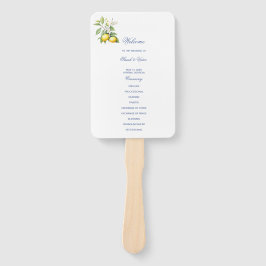 Lemon Wedding Program Hand Fan Fächer