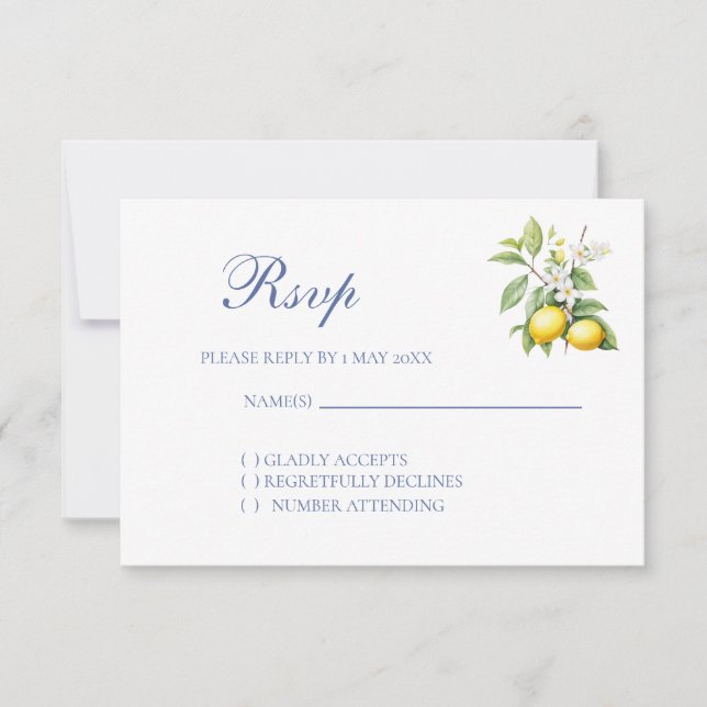 Lemon Wedding RSVP card (Vorderseite)