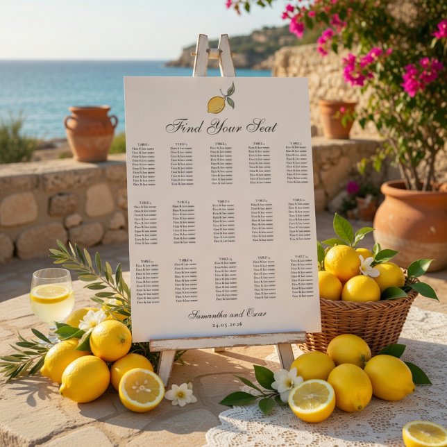 Lemon Wedding Seating Chart | Amalfi Coast Wedding Poster (Von Creator hochgeladen)