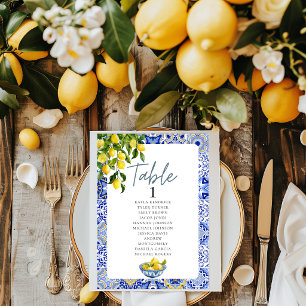 Lemon Wedding Tischnummer mit Seetabelle