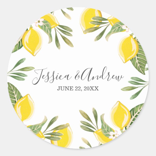 Lemon Wedding Umschlag Aufkleber Summer Sticker Ci (Vorderseite)