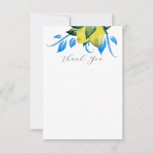 Lemon Wedding Vielen Dank Cards Elegant Blue Dankeskarte