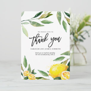 Lemon Wedding Watercolor Dankeskarte