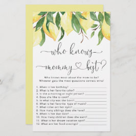 Lemon Wer Mommy Best Baby Showspiel kennt