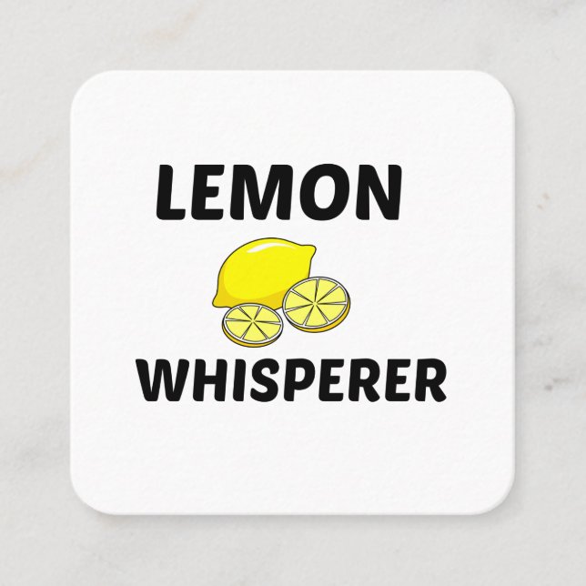 LEMON WHISPERER QUADRATISCHE VISITENKARTE (Vorderseite)