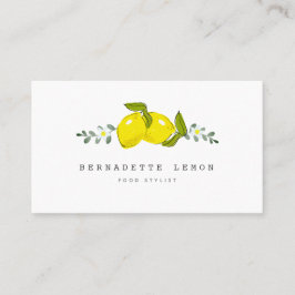 Lemon & White Blume Einfache Clean Business Card Visitenkarte
