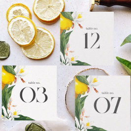 Lemon White Blume Watercolor Hochzeitstisch Nr.