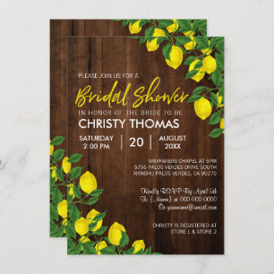 Lemon Wood Summer Brautparty Einladung