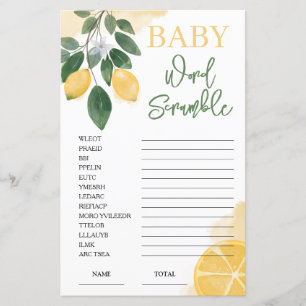Lemon Word Scramble Baby Showspiel