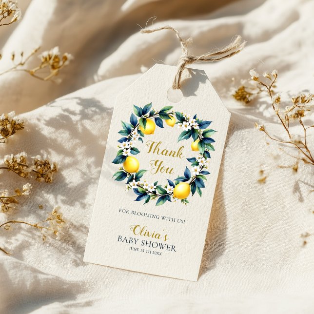 Lemon Wreath Citrus Amalfi Ciao Baby Thank You Geschenkanhänger (Von Creator hochgeladen)