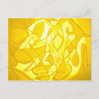 Lemon Yellow Abstrakt Postkarte
