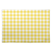 Lemon Yellow and White Gingham Karos
