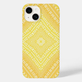 Lemon Yellow Boho Mandala Kaleidoscope Case-Mate iPhone 14 Hülle