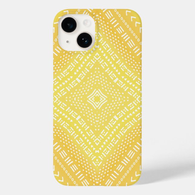 Lemon Yellow Boho Mandala Kaleidoscope Case-Mate iPhone Hülle (Rückseite)