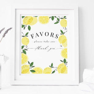 Lemon Yellow Citrus Duwer Favoriten Zeichen Poster