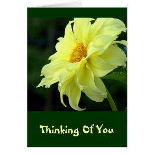 "LEMON-YELLOW DAHLIA / DENKEN AN SIE" NOTECARD