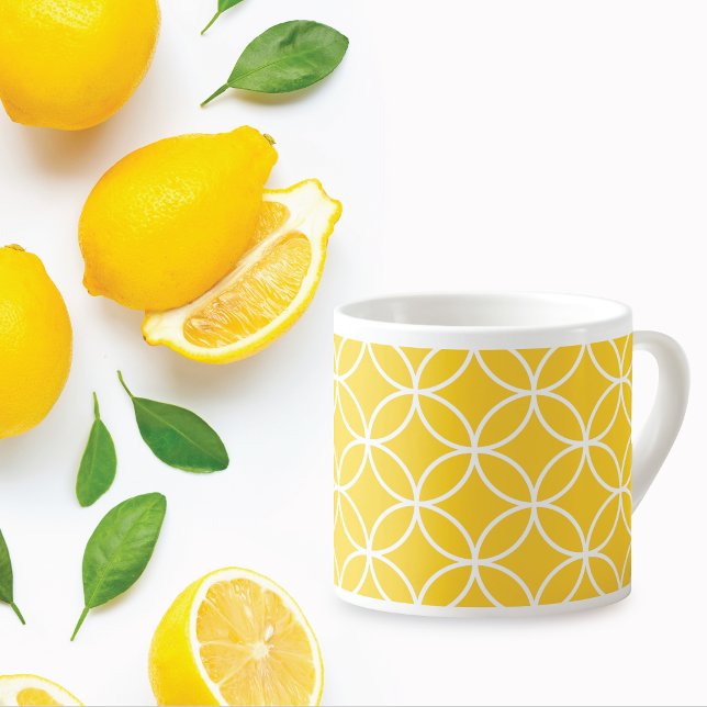 Lemon Yellow Geometric Espressotasse (Von Creator hochgeladen)