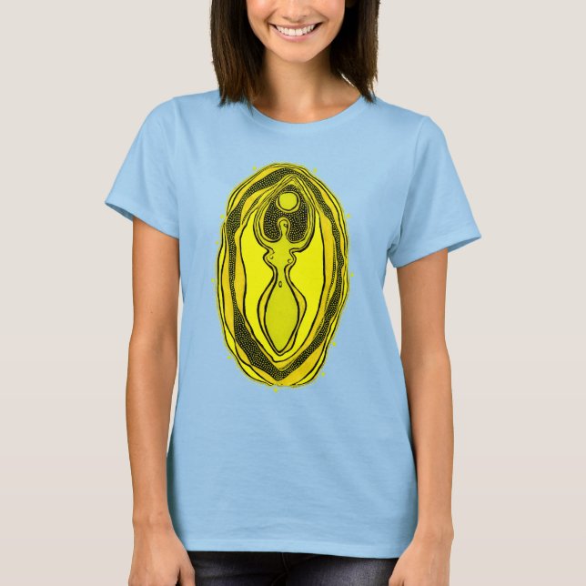 Lemon Yellow Goddess Yoni T-Shirt (Vorderseite)