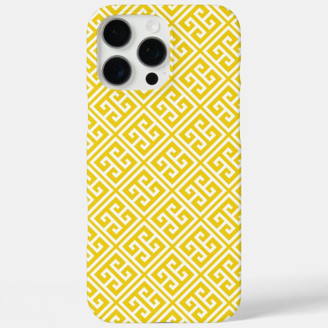 Lemon Yellow Greece Schlüsselmuster Case-Mate iPhone Hülle (Rückseite)