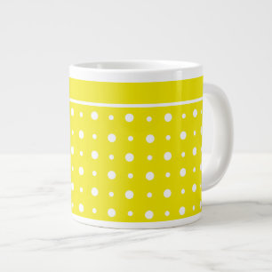 Lemon Yellow Jumbo Tasse, White Polka Dots Jumbo-Tasse