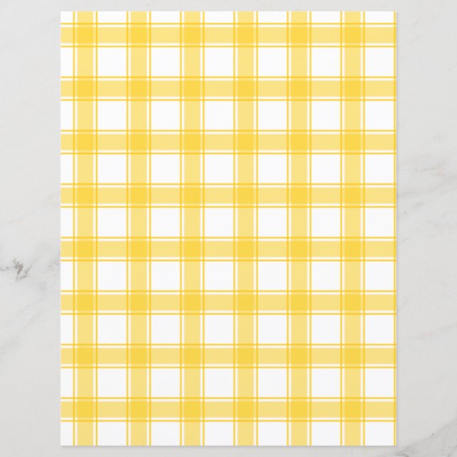 Lemon Yellow Kariert Scrapbook Paper (Vorderseite)