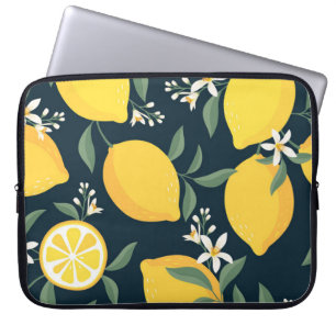 Lemon Yellow Leaf Pattern Laptopschutzhülle