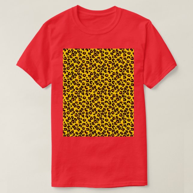 Lemon Yellow Leopard Spots Animal Print Pattern Gr T-Shirt (Design vorne)