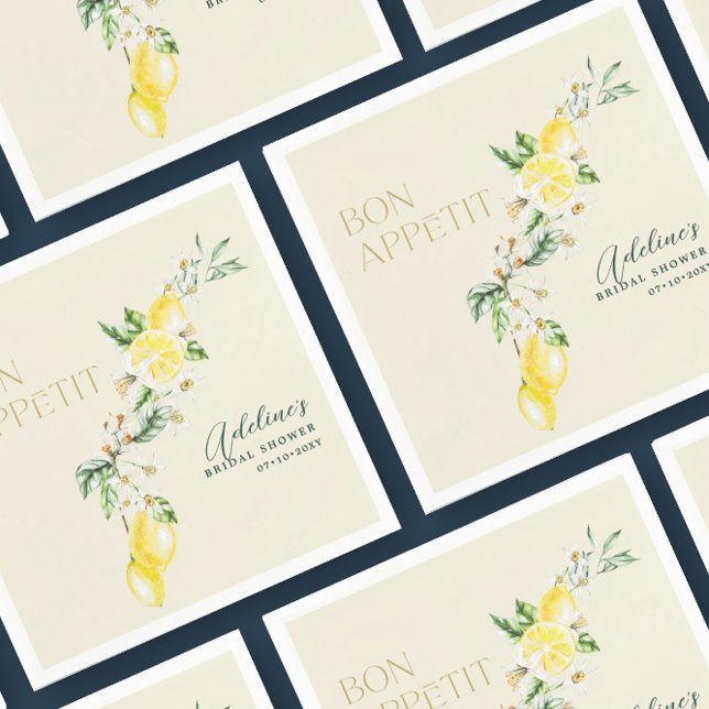 Lemon Yellow Main Squeeze Brautparty Napkins Serviette (Von Creator hochgeladen)