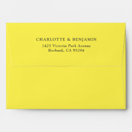 Lemon Yellow Modern Custom Wedding 5.25x7.25