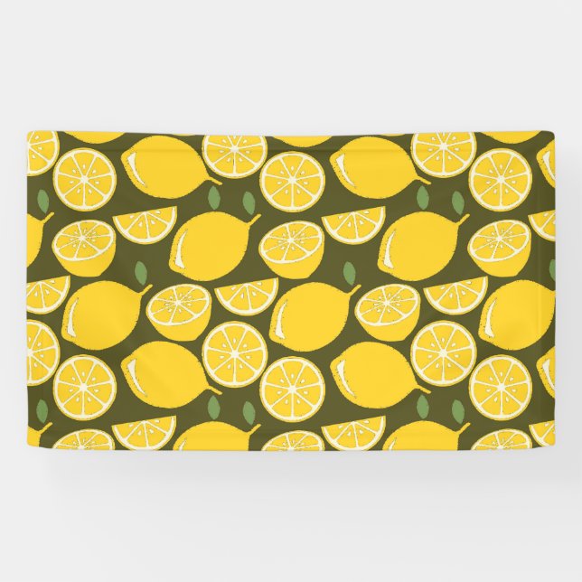 Lemon Yellow Modern Fun Niedlich Banner (Horizontal)