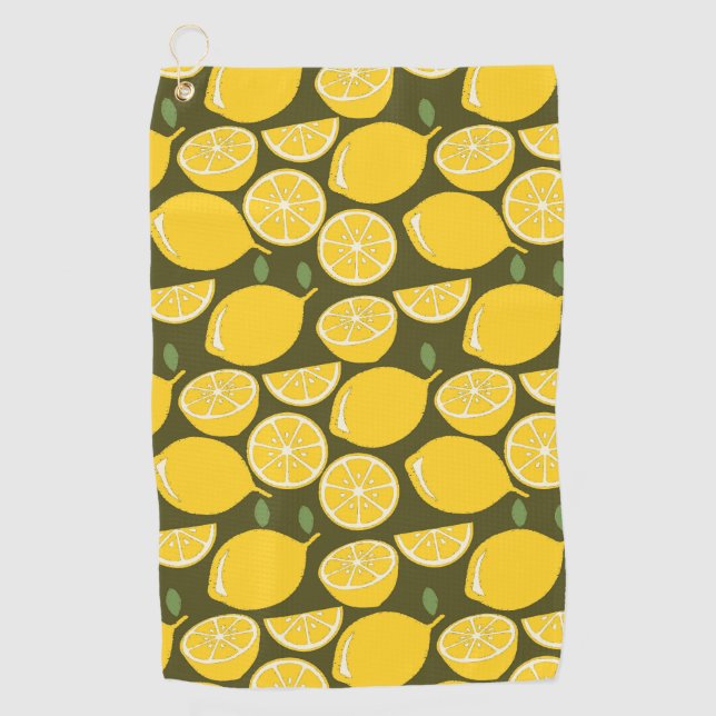 Lemon Yellow Modern Fun Niedlich Golfhandtuch (Vorderseite)