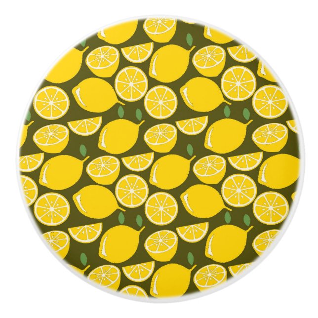 Lemon Yellow Modern Fun Niedlich Keramikknauf (Vorderseite)
