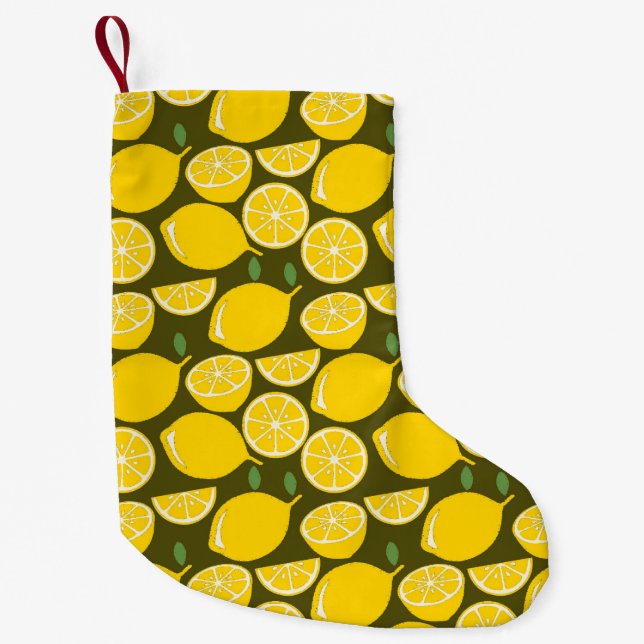 Lemon Yellow Modern Fun Niedlich Kleiner Weihnachtsstrumpf (Vorderseite)
