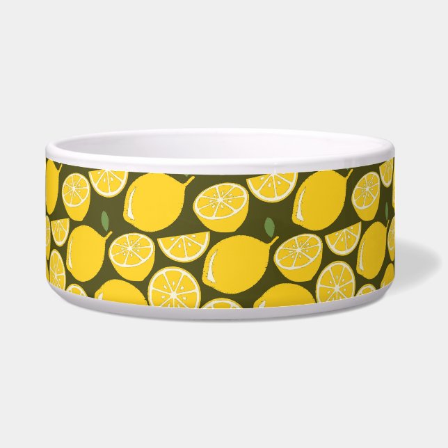 Lemon Yellow Modern Fun Niedlich Napf (Vorderseite)
