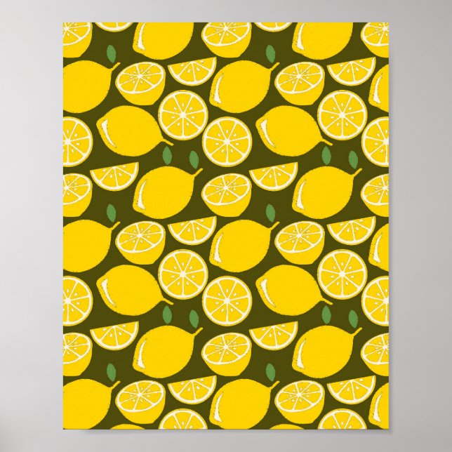 Lemon Yellow Modern Fun Niedlich Poster (Vorne)