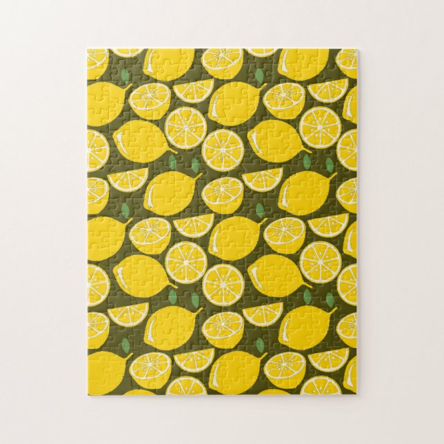 Lemon Yellow Modern Fun Niedlich Puzzle (Vertikal)