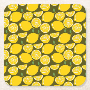 Lemon Yellow Modern Fun Niedlich Rechteckiger Pappuntersetzer