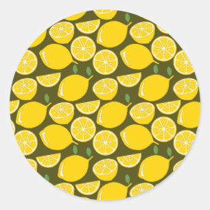Lemon Yellow Modern Fun Niedlich Runder Aufkleber