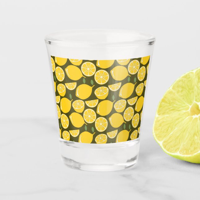 Lemon Yellow Modern Fun Niedlich Schnapsglas (Vorderseite)