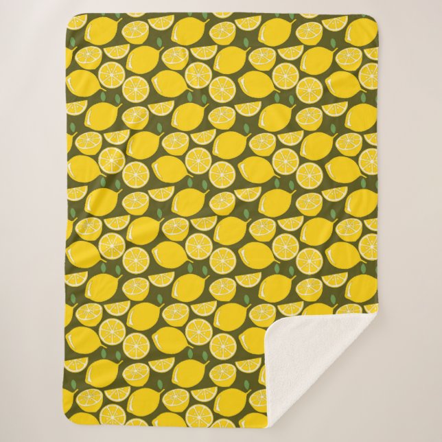 Lemon Yellow Modern Fun Niedlich Sherpadecke (Vorderseite)