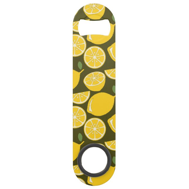 Lemon Yellow Modern Fun Niedlich Speed Flaschenöffner (Vorderseite)