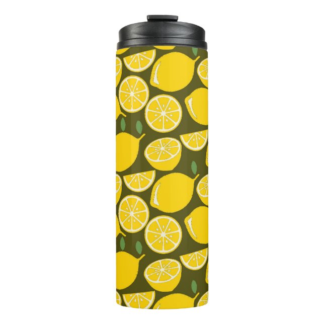 Lemon Yellow Modern Fun Niedlich Thermosbecher (Vorderseite)