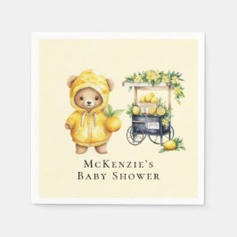 Lemon Yellow Niedlich Teddy Bear Baby Dusche Serviette