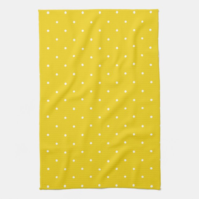 Lemon Yellow Polka Dot Kitchen Handtücher (Vertikal)