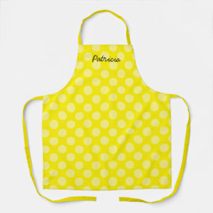 Lemon Yellow Polka Dots Name Gift Gastgeschenk Coo Schürze