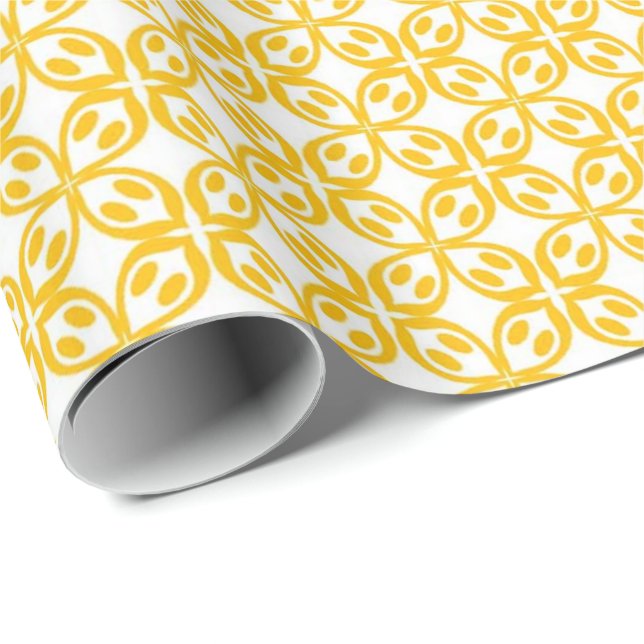 Lemon Yellow Print Geschenkpapier (Rolleneckpunkt)