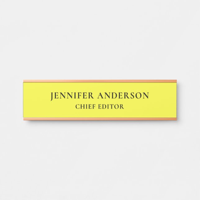 Lemon Yellow Professional Modern Plain Minimalist Türschild (Vorderseite )