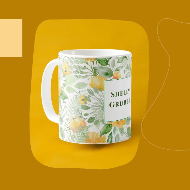 Lemon Yellow Rose Wallpaper Print Kaffeetasse (Von Creator hochgeladen)