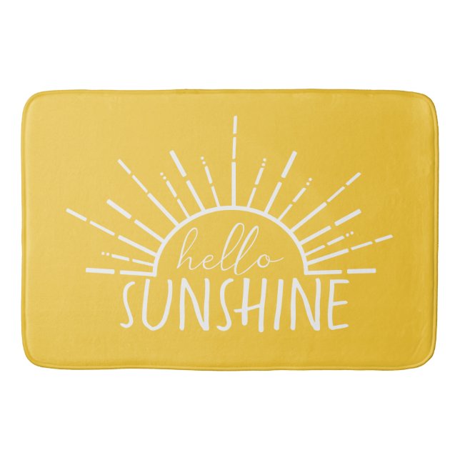 Lemon Yellow Simple Modern Hello Sunshine Badematte (Vorderseite)