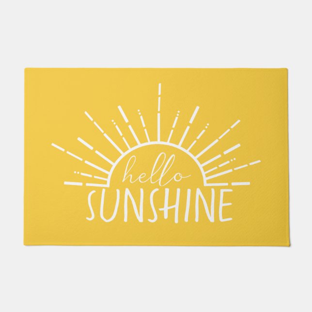 Lemon Yellow Simple Modern Hello Sunshine Fußmatte (Vorderseite)